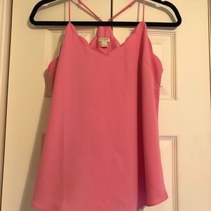 JCrew scalloped tank top - pink